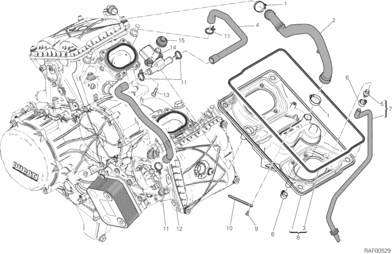 Todas as partes de Entrada De Ar - Respirador De óleo do Ducati Superbike 1299S ABS USA 2015